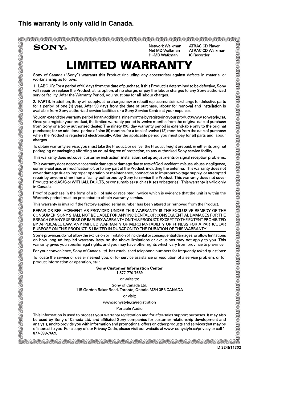 Sony D-NE920 User Manual | Page 43 / 43