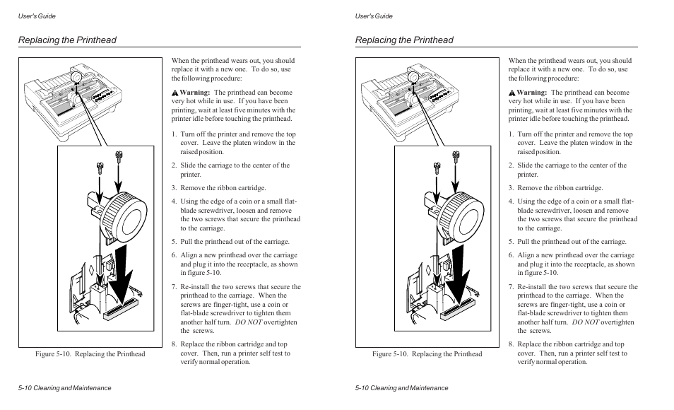 Replacing the printhead | AMT Datasouth ACCEL-6300 User Manual | Page 117 / 257