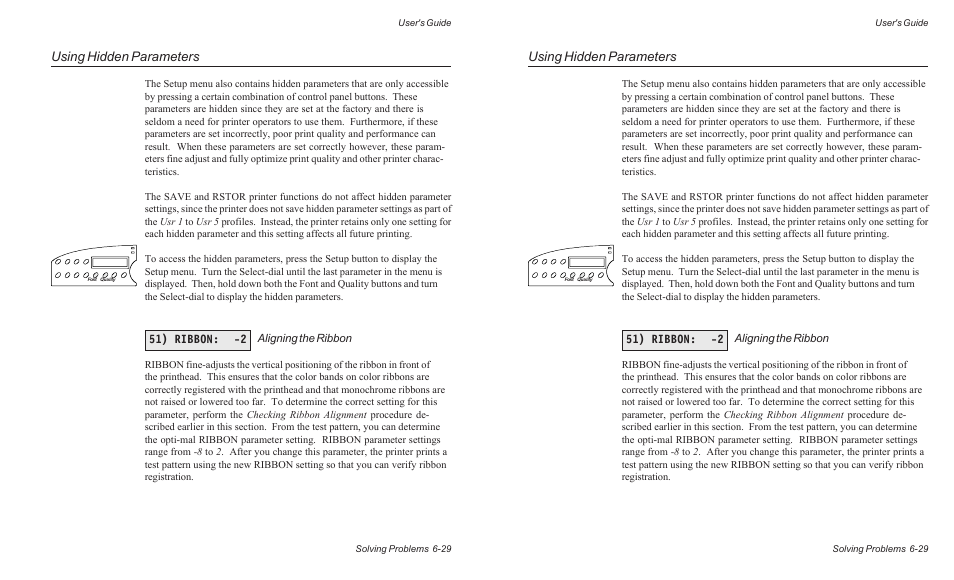 Using hidden parameters, 51) ribbon: -2 | AMT Datasouth ACCEL-6300 User Manual | Page 146 / 257