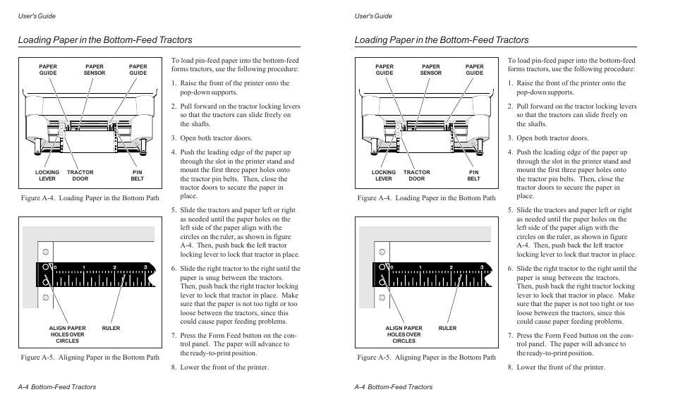 Loading paper in the bottom-feed tractors | AMT Datasouth ACCEL-6300 User Manual | Page 155 / 257
