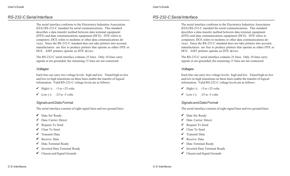 Rs-232-c serial interface | AMT Datasouth ACCEL-6300 User Manual | Page 173 / 257