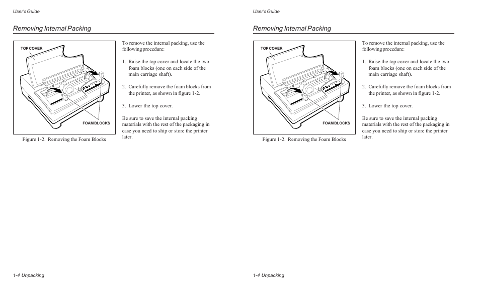 Removing internal packing | AMT Datasouth ACCEL-6300 User Manual | Page 31 / 257