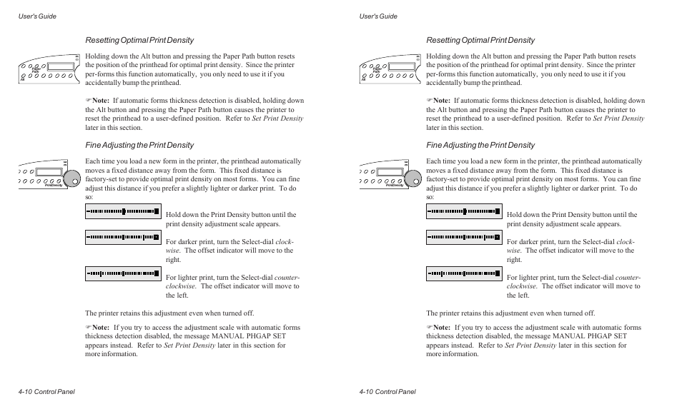 Resetting optimal print density, Fine adjusting the print density | AMT Datasouth ACCEL-6300 User Manual | Page 73 / 257