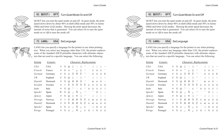 6) quiet: off 7) lang: usa | AMT Datasouth ACCEL-6300 User Manual | Page 84 / 257