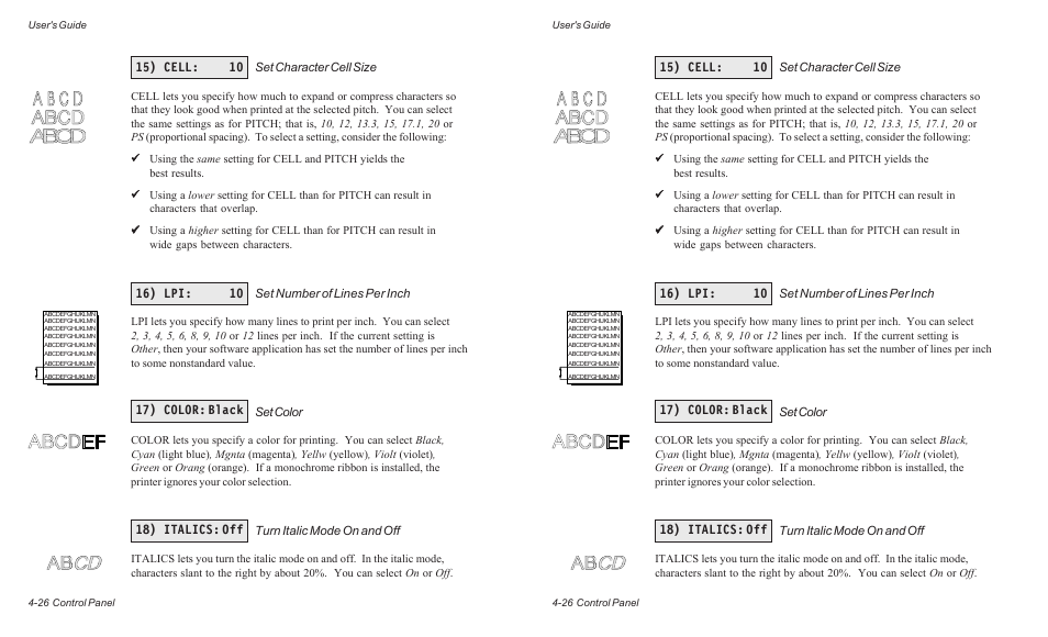 17) color: black 18) italics: off | AMT Datasouth ACCEL-6300 User Manual | Page 89 / 257