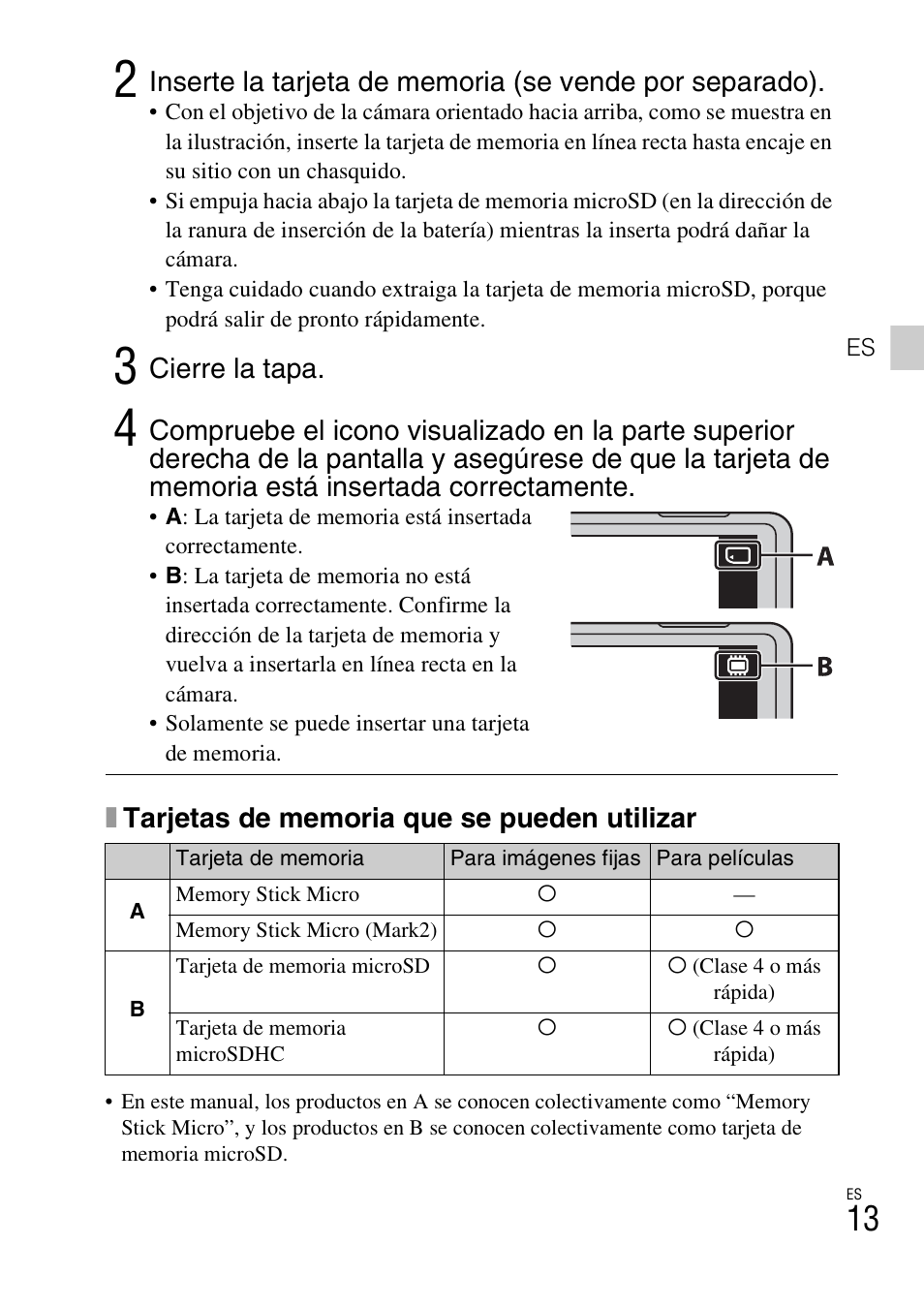 Cierre la tapa | Sony DSC-TX66 User Manual | Page 43 / 64