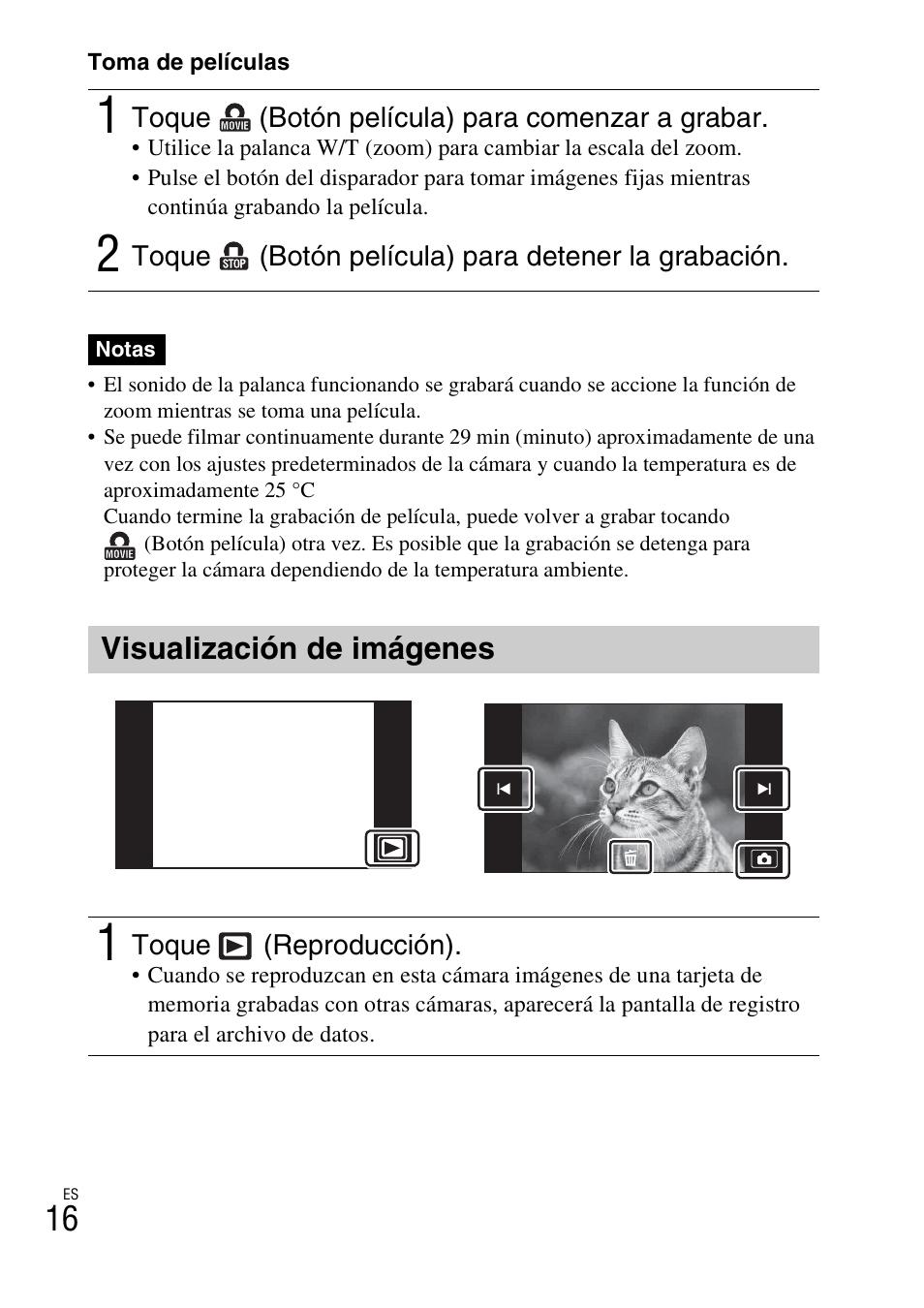 Visualización de imágenes | Sony DSC-TX66 User Manual | Page 46 / 64