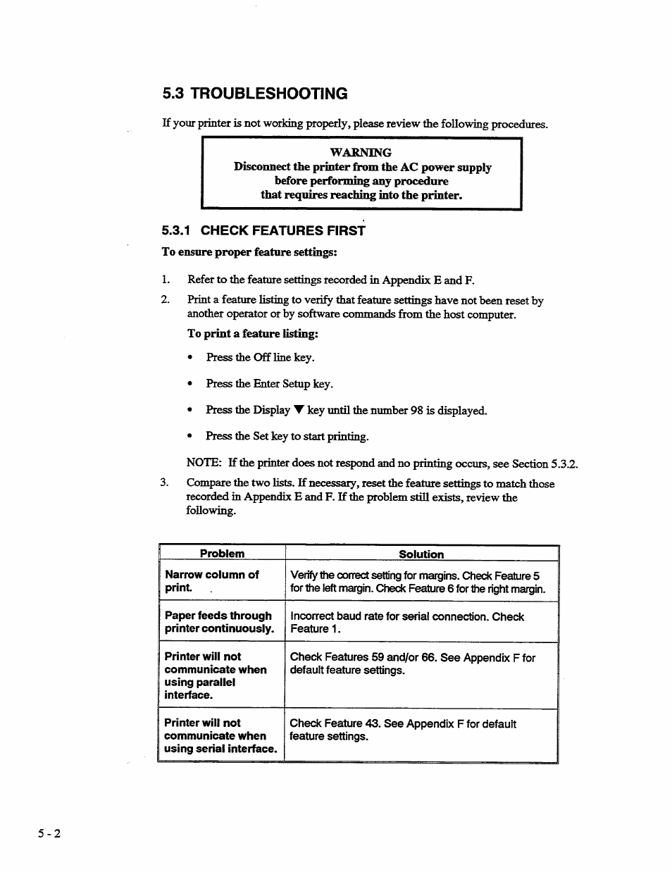 3 troubleshooting, 1 check features first, Troubleshooting -2 | AMT Datasouth 41AY89AR777 User Manual | Page 113 / 202