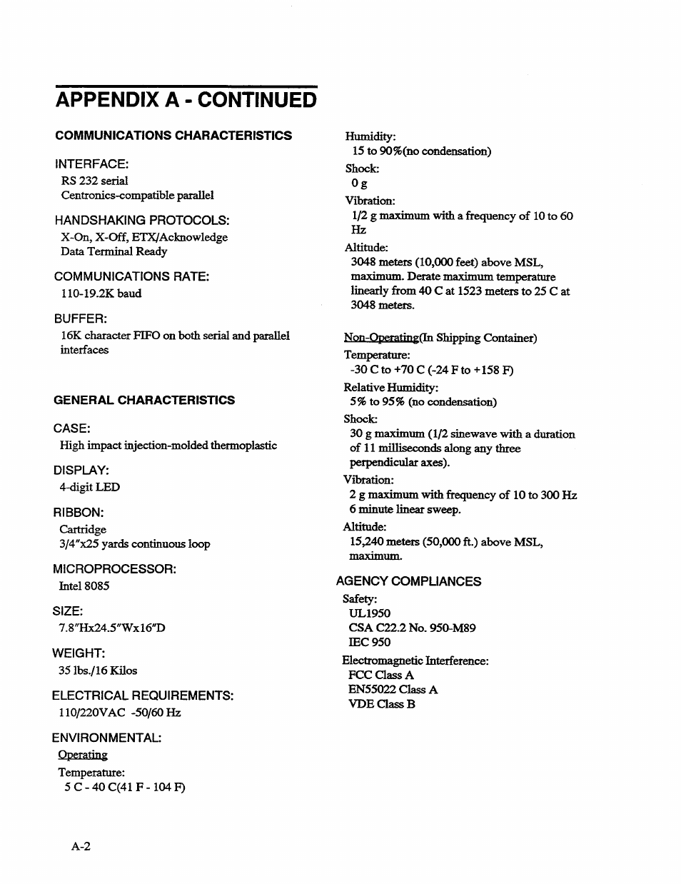 Appendix a - continued | AMT Datasouth 41AY89AR777 User Manual | Page 127 / 202