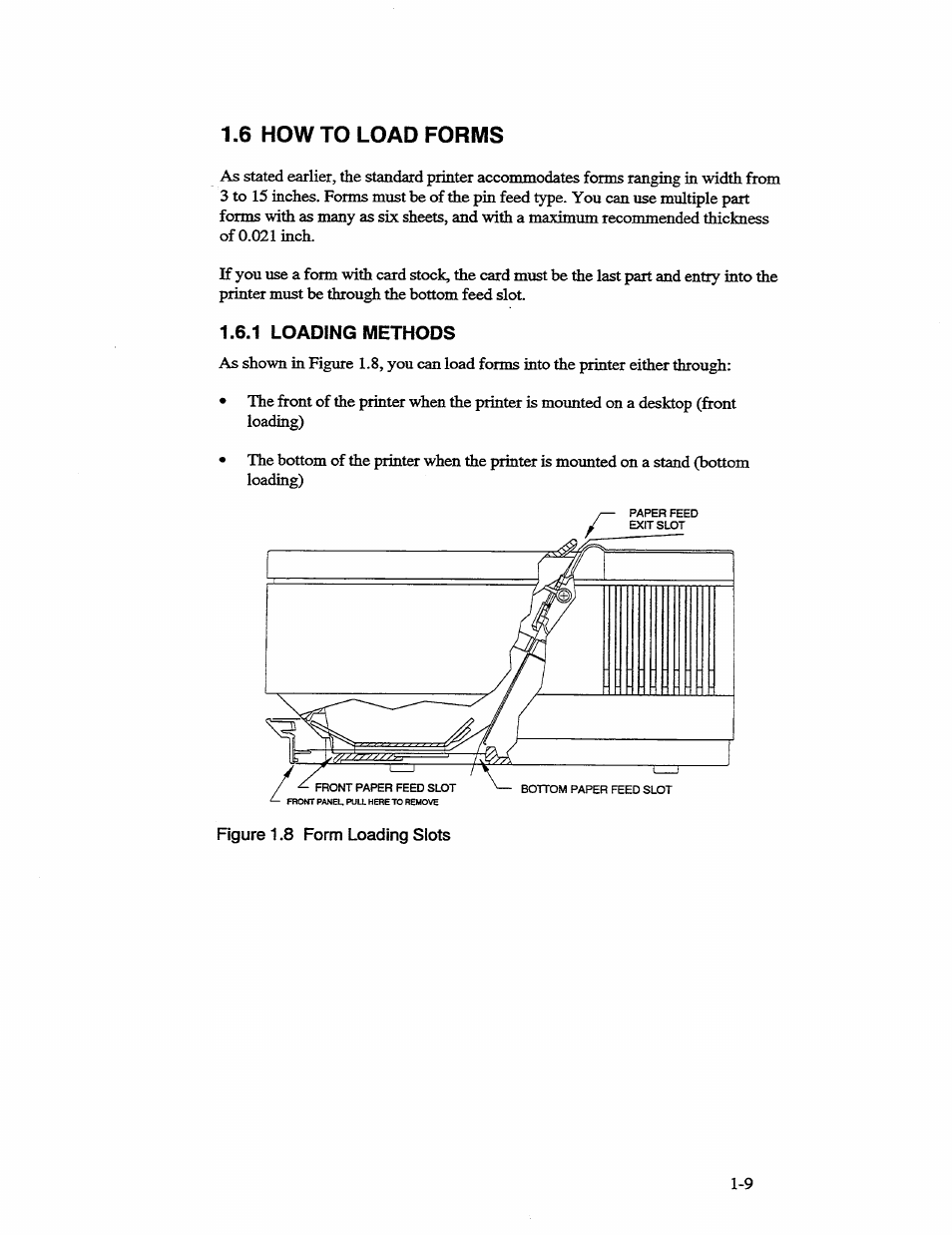 6 how to load forms, 1 loading methods, How to load forms -9 | AMT Datasouth 41AY89AR777 User Manual | Page 20 / 202