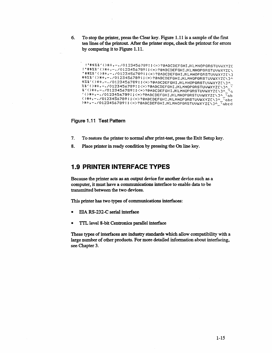 9 printer interface types, Printer interface types -15 | AMT Datasouth 41AY89AR777 User Manual | Page 26 / 202