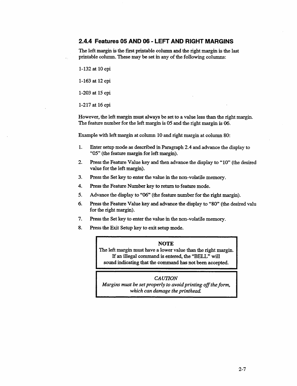 4 features 05 and 06 - left and right margins | AMT Datasouth 41AY89AR777 User Manual | Page 34 / 202