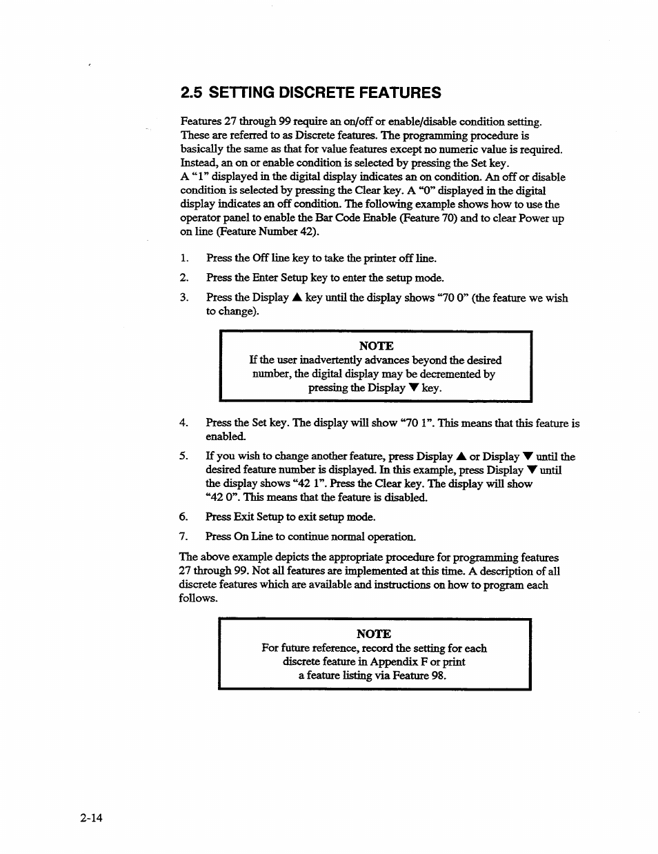 5 setting discrete features, Setting discrete features -14 | AMT Datasouth 41AY89AR777 User Manual | Page 41 / 202