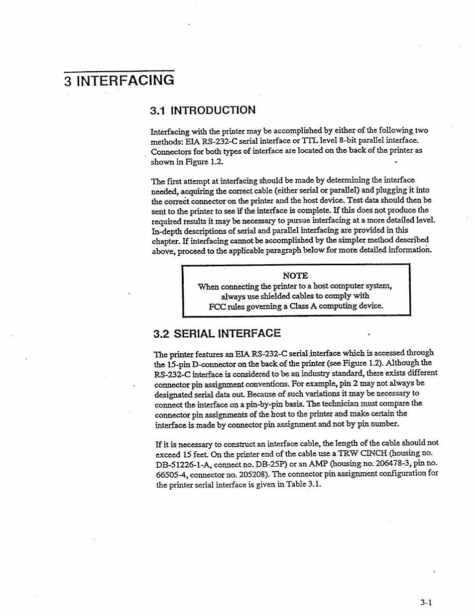 3 interfacing, 1 introduction, 2 serial interface | 3 interfacing -1, Introduction -1, Serial interface -1 | AMT Datasouth 41AY89AR777 User Manual | Page 52 / 202