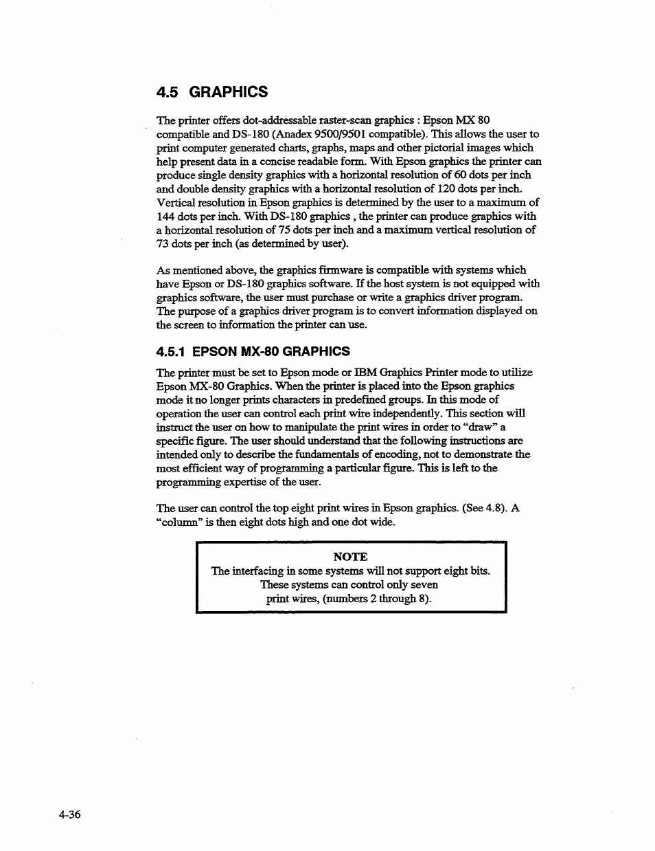 5 graphics, 1 epson mx-80 graphics, Graphics -36 | AMT Datasouth 41AY89AR777 User Manual | Page 95 / 202