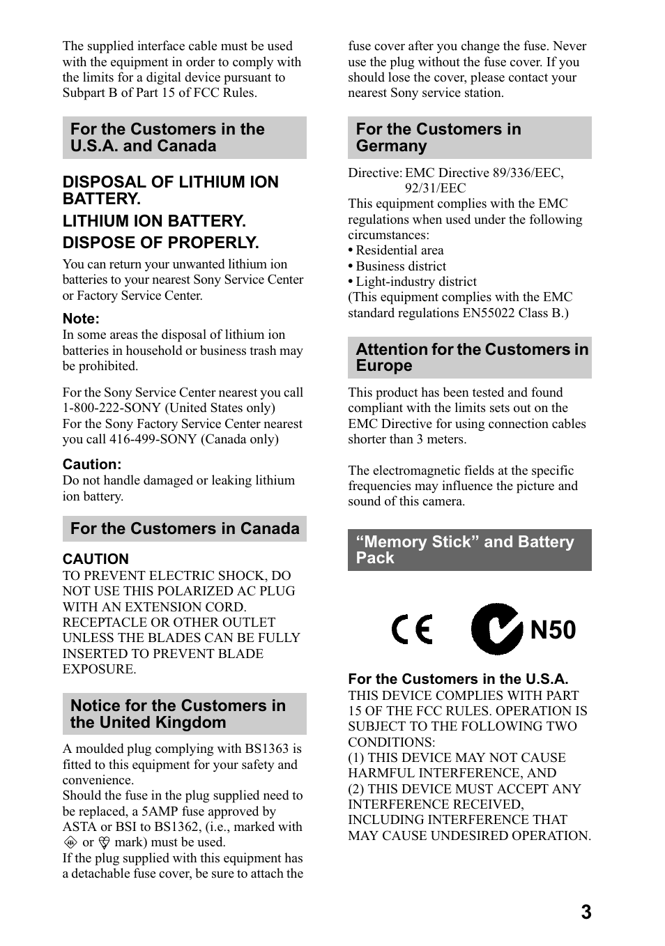 Sony DSC-P5 User Manual | Page 3 / 100