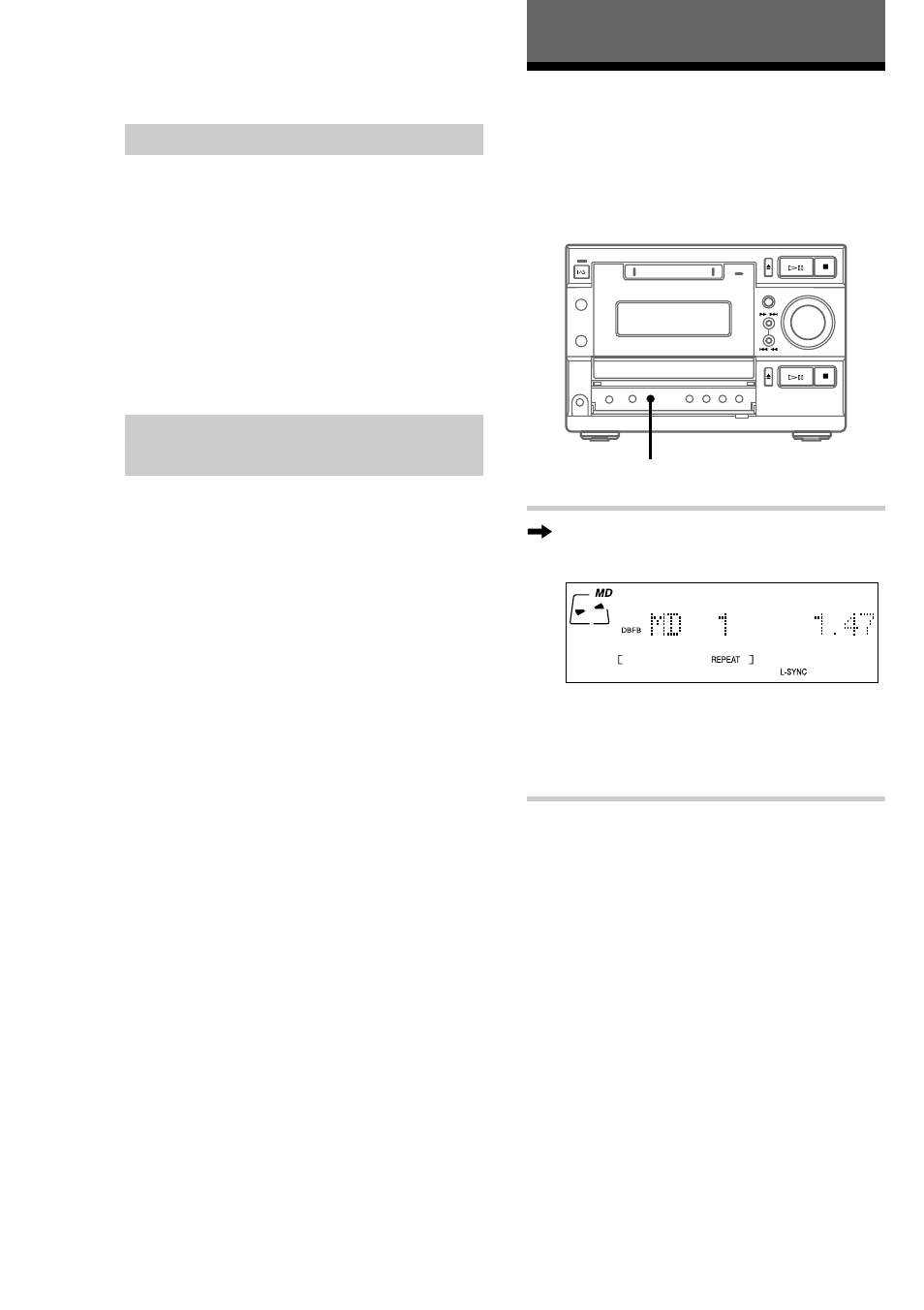 The md deck — play, Playing md tracks repeatedly — repeat play, Playing md tracks repeatedly | Erasing a disc title | Sony DHC-MD595 User Manual | Page 20 / 76