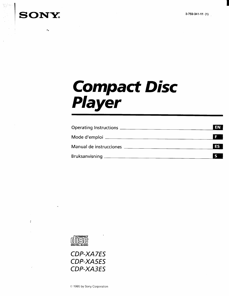 Sony CDP-XA7ES User Manual | 93 pages