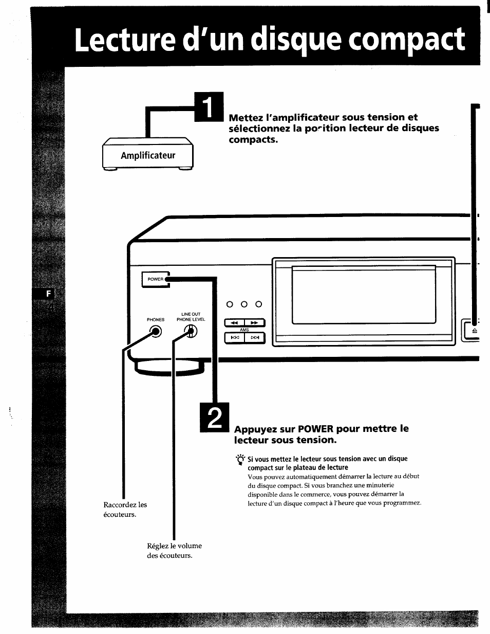 Lecture d'un disque compact, Amplificateur, I§) j | Sony CDP-XA7ES User Manual | Page 27 / 93