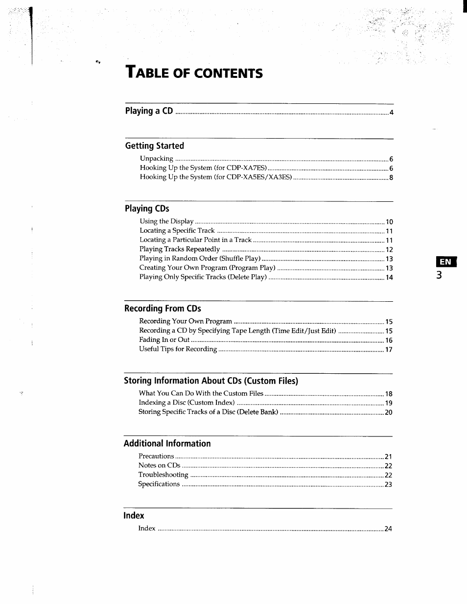 Sony CDP-XA7ES User Manual | Page 3 / 93