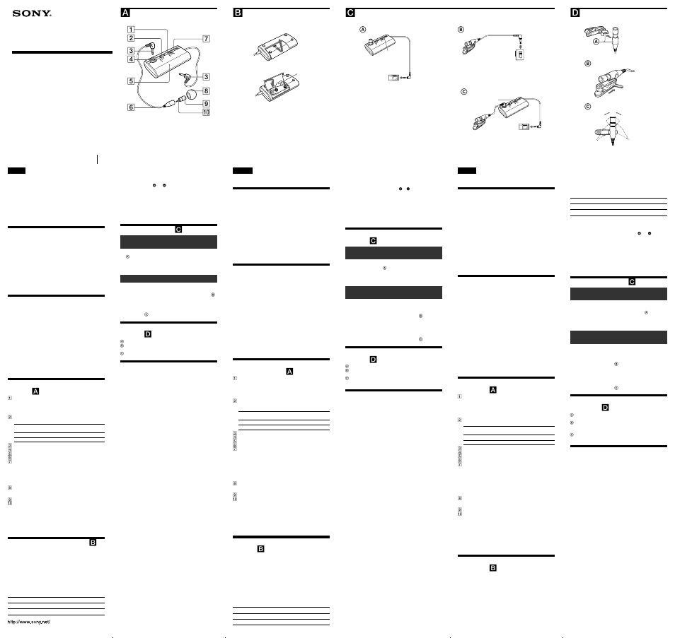 Sony ECM-CR120 User Manual | 2 pages