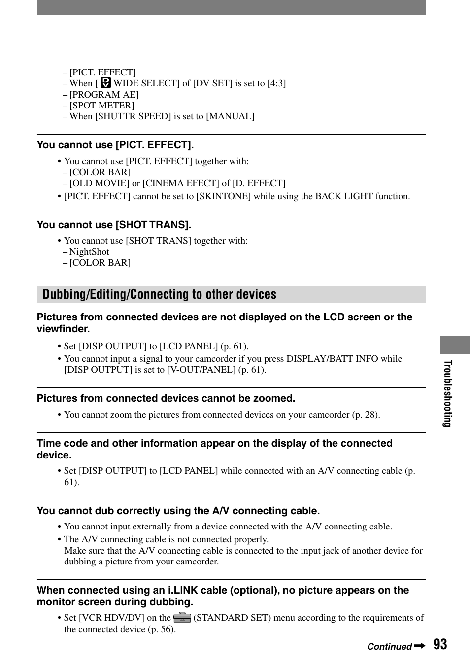 Dubbing/editing/connecting to other devices | Sony HDR-HC1 User Manual | Page 93 / 123