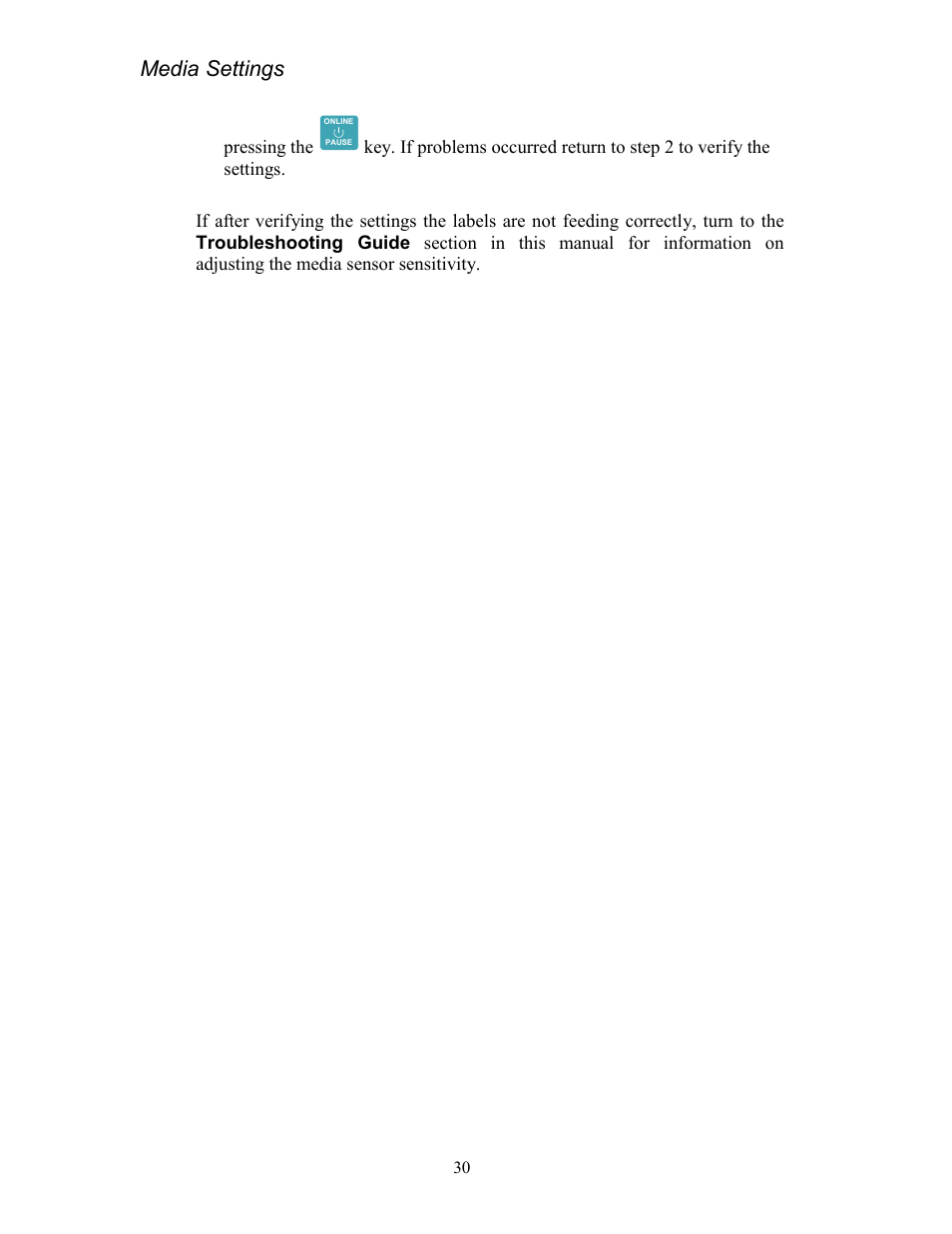 Media settings | AMT Datasouth Codewriter 4500 Series User Manual | Page 40 / 94