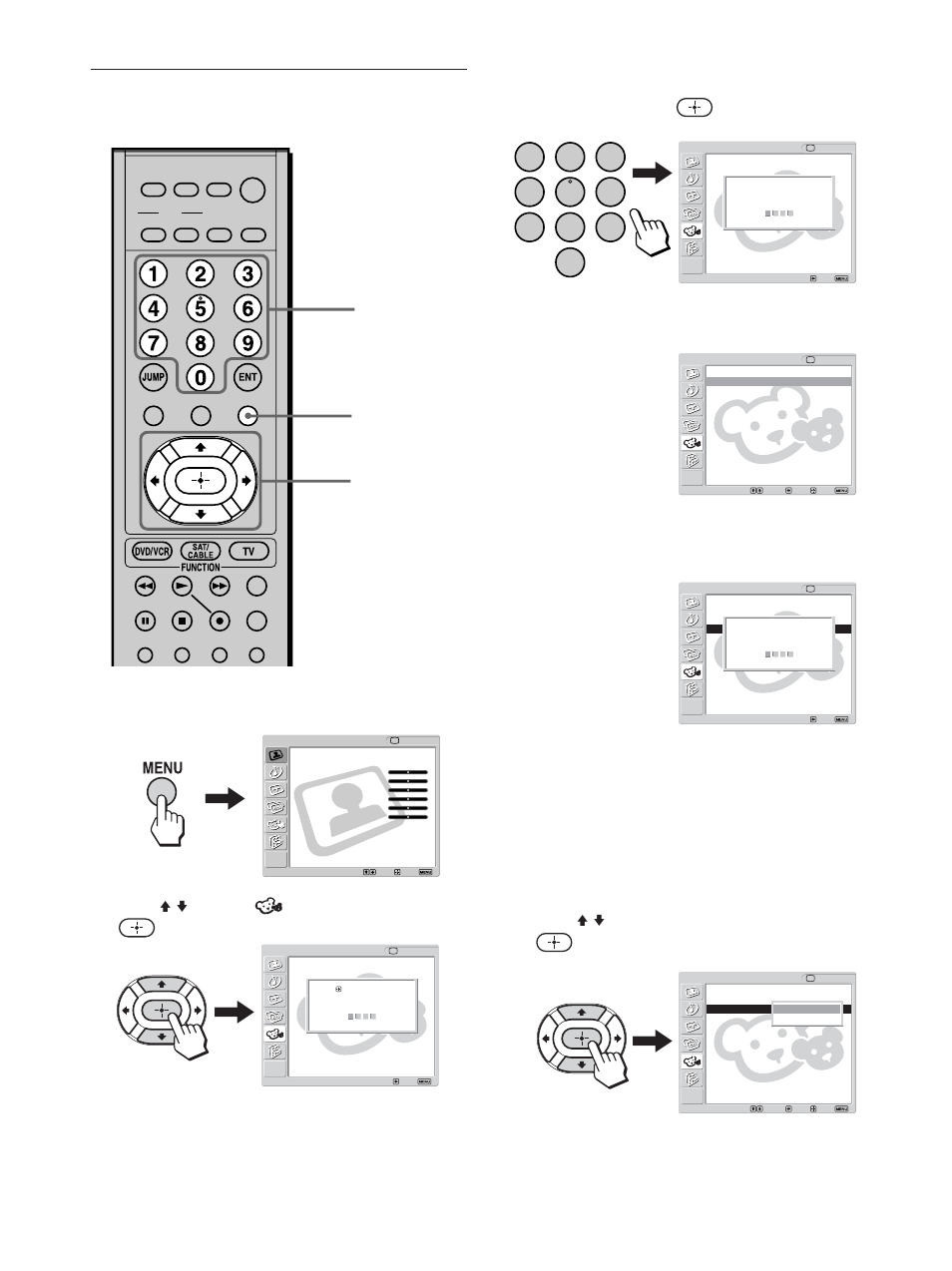 Activating the parental control feature, Activating the parental control, Feature | Press menu, Press v/v to select (parent), then press, Press v/v to select “select country,” then press, Tips | Sony KLV-23M1 User Manual | Page 64 / 80