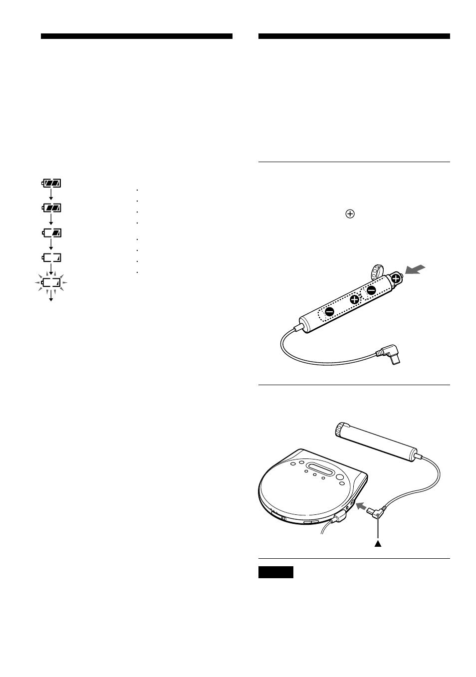 Using the external battery case | Sony D-EJ815 User Manual | Page 20 / 28
