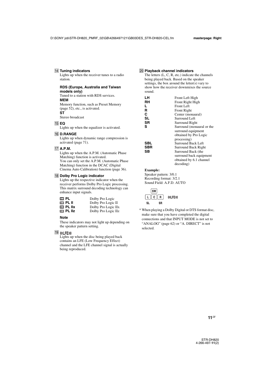 Sony STR-DH820 User Manual | Page 11 / 100