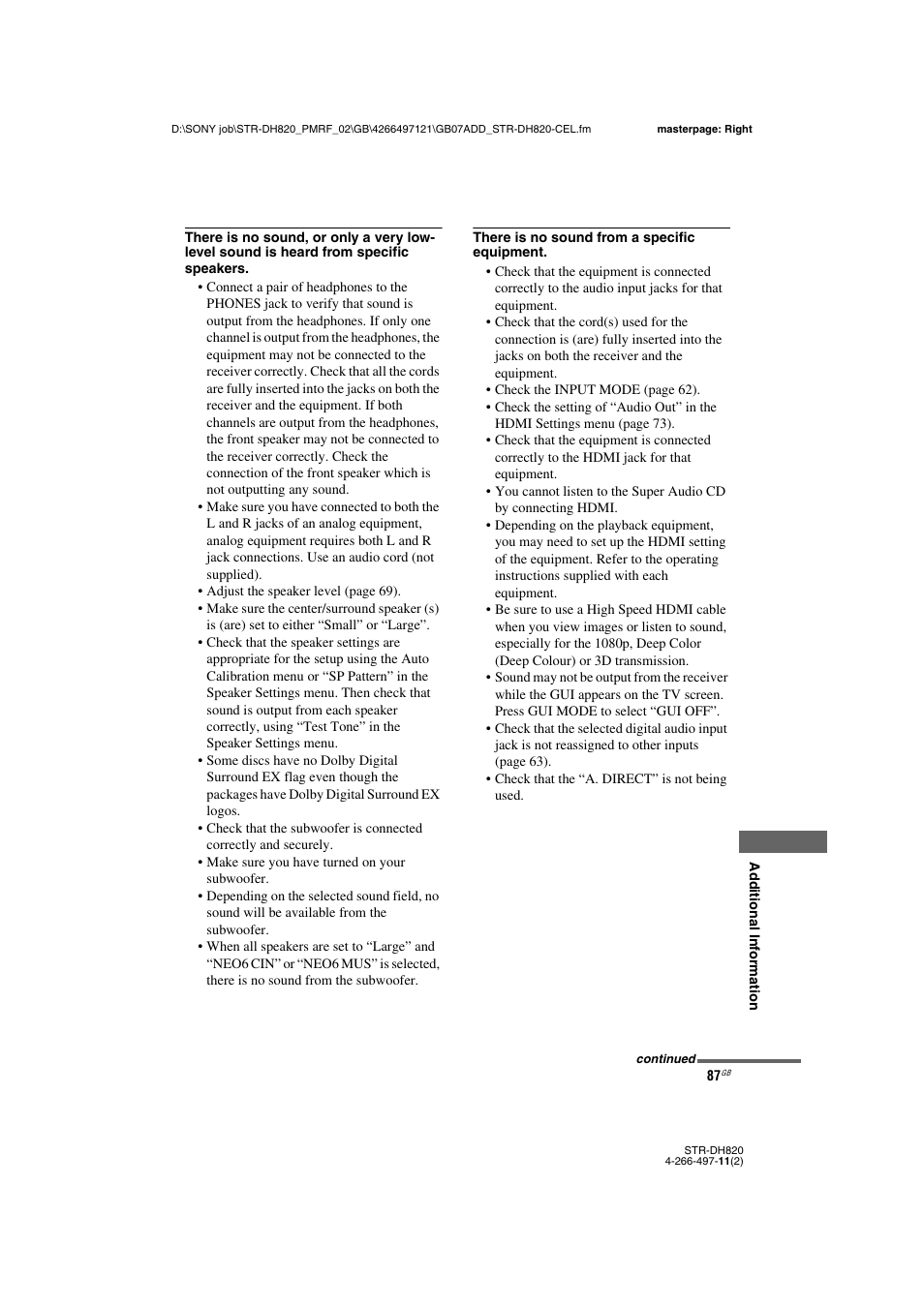 Sony STR-DH820 User Manual | Page 87 / 100