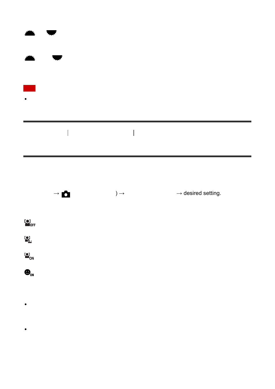 Smile/face detect. [140, Smile/face detect | Sony ILCE-7S User Manual | Page 135 / 248