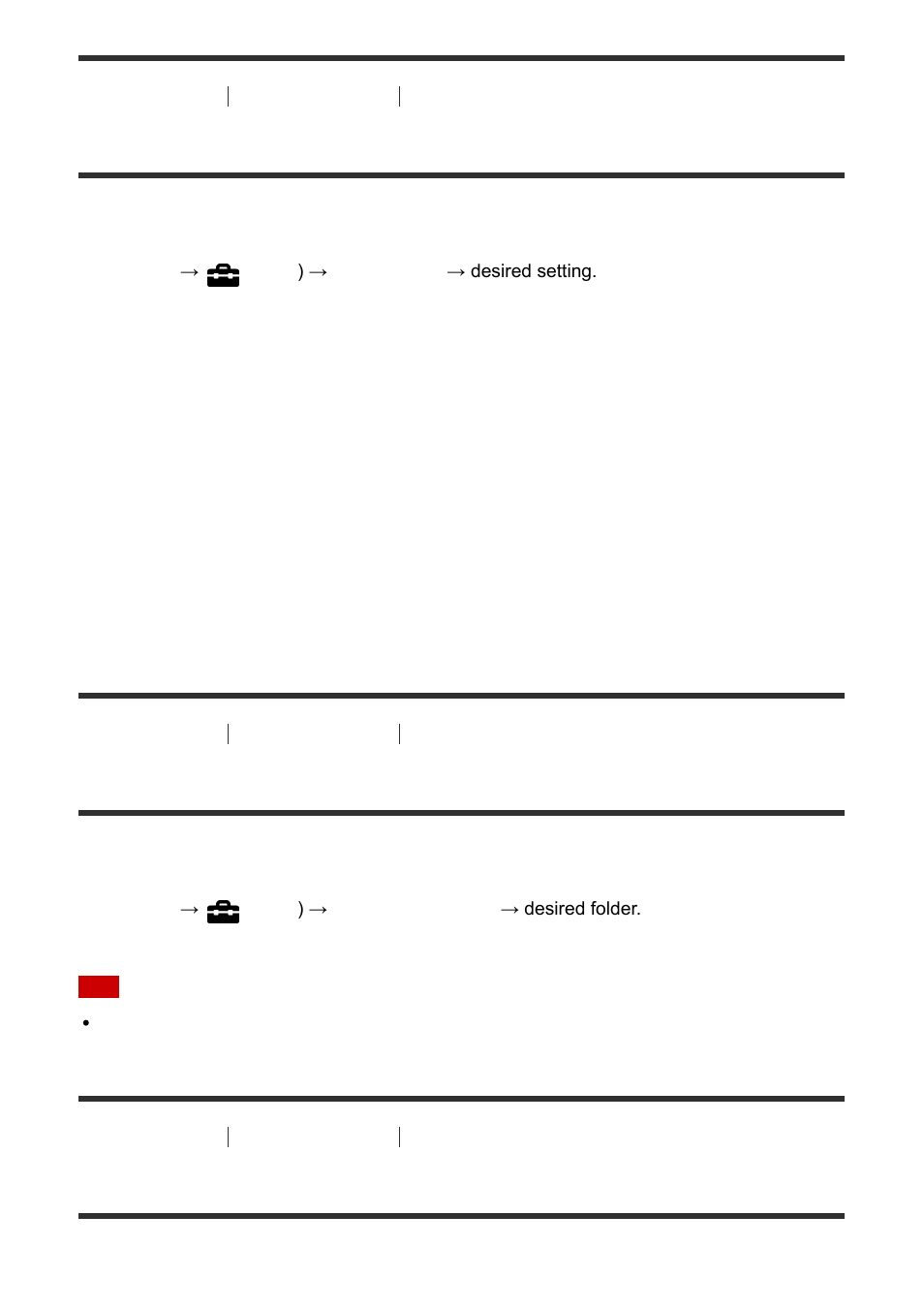 Select rec folder [214, New folder [215, File number | Select rec folder, New folder | Sony ILCE-7S User Manual | Page 180 / 248