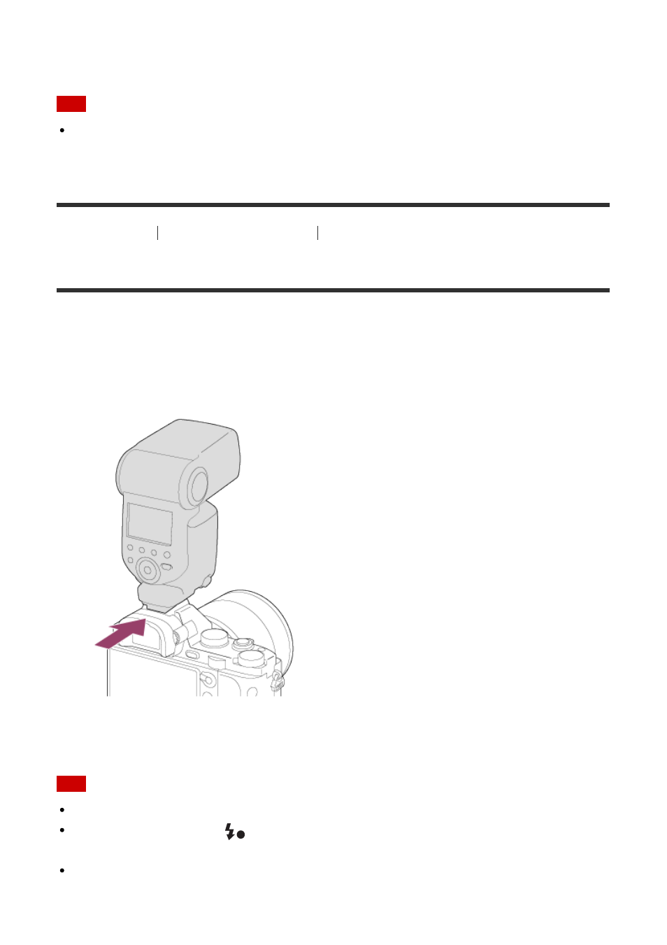 Using flash (sold separately) [50, Using flash (sold separately) | Sony ILCE-7S User Manual | Page 69 / 248