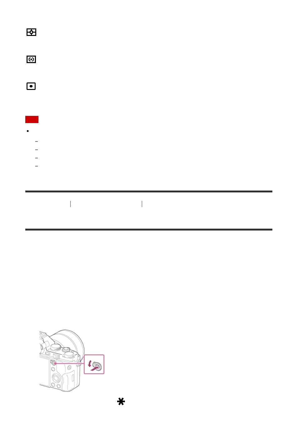 Ae lock [86, Ae lock | Sony ILCE-7S User Manual | Page 94 / 248