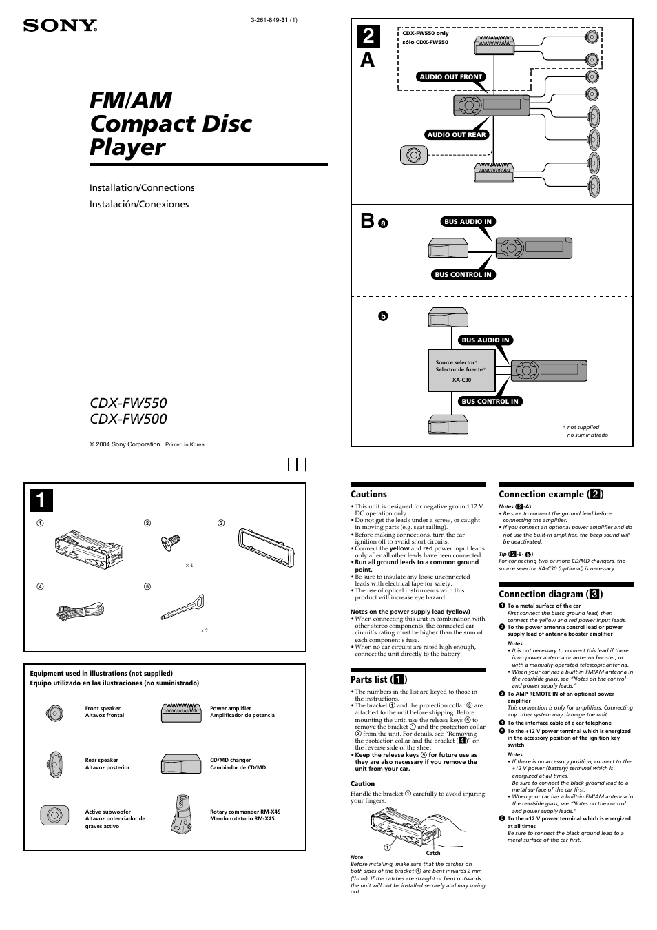 Sony CDX-FW550 User Manual | 4 pages