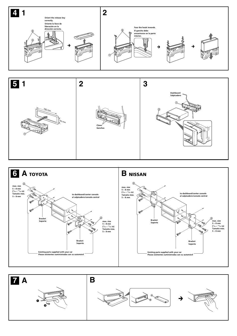 56 a, 7a b 1 2, Toyota | Nissan | Sony CDX-FW550 User Manual | Page 3 / 4