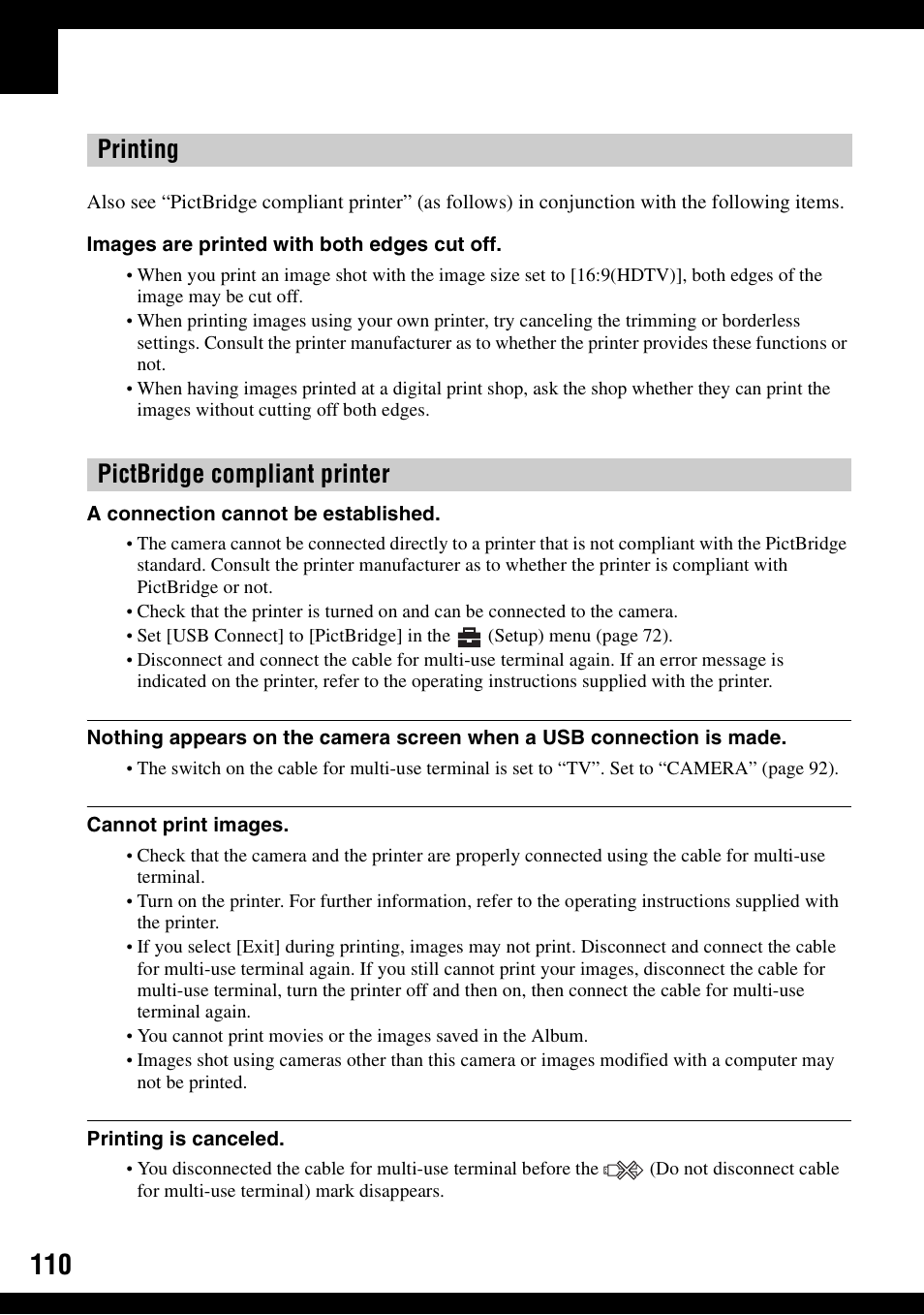 Printing pictbridge compliant printer | Sony DSC-N1 User Manual | Page 110 / 132