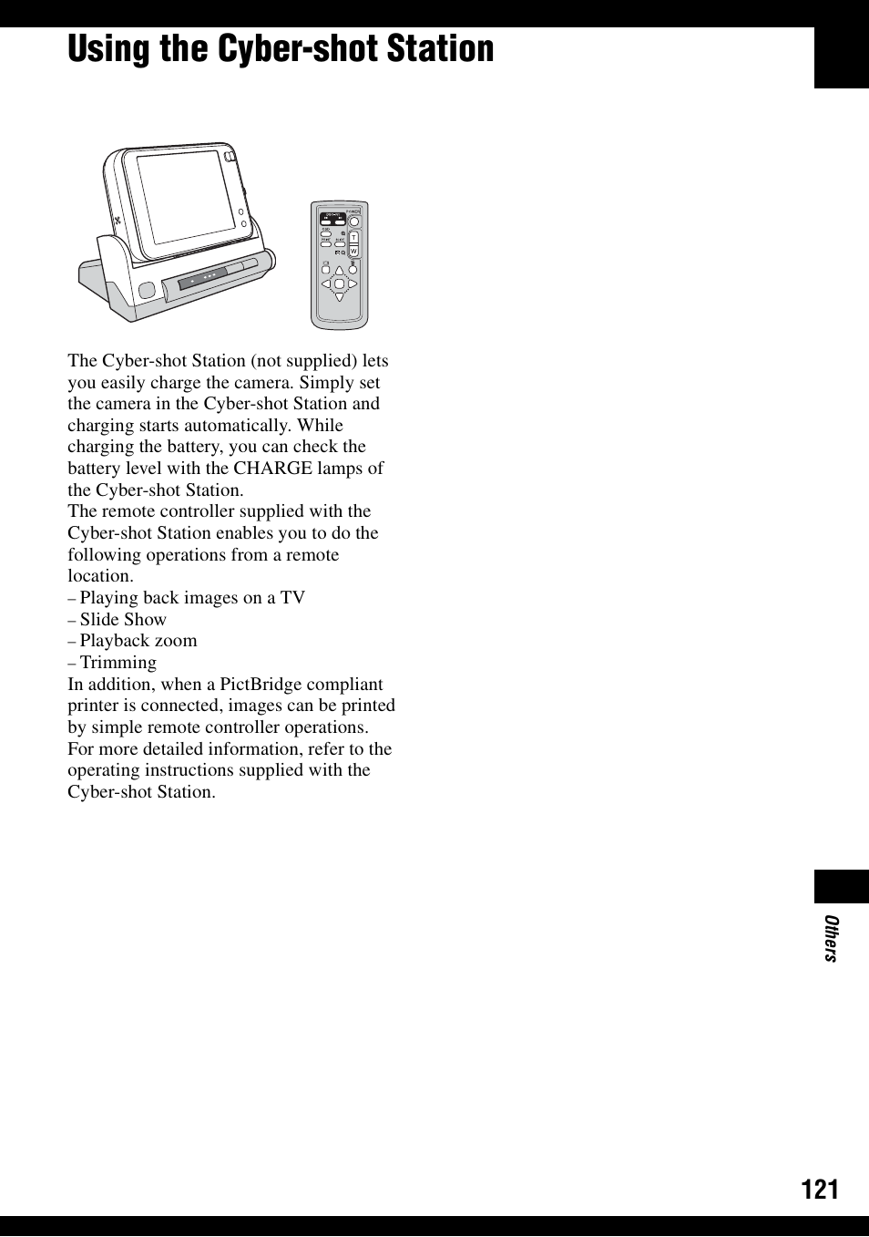 Using the cyber-shot station | Sony DSC-N1 User Manual | Page 121 / 132