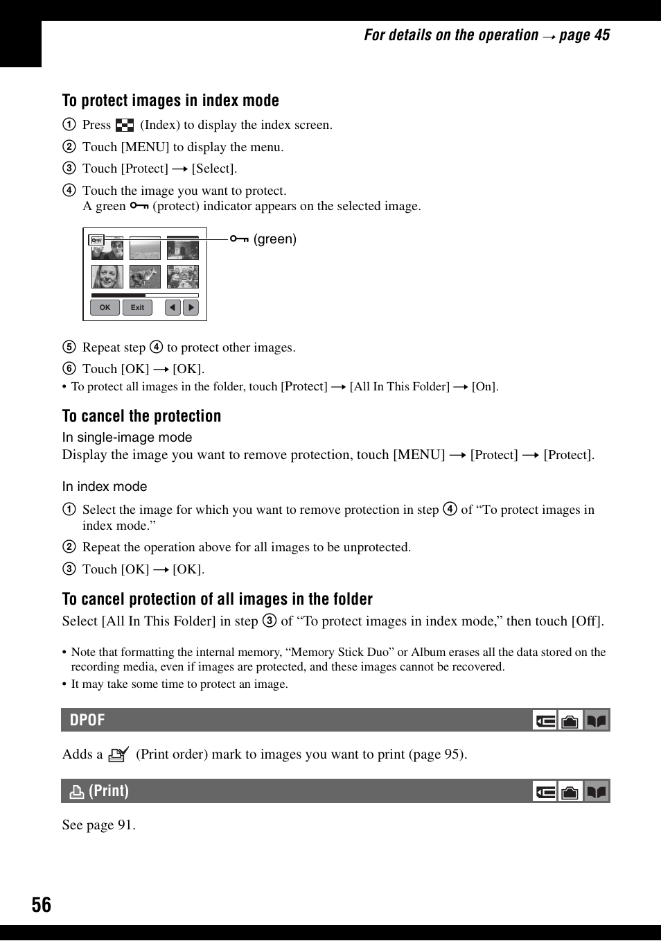 Dpof, Print) | Sony DSC-N1 User Manual | Page 56 / 132