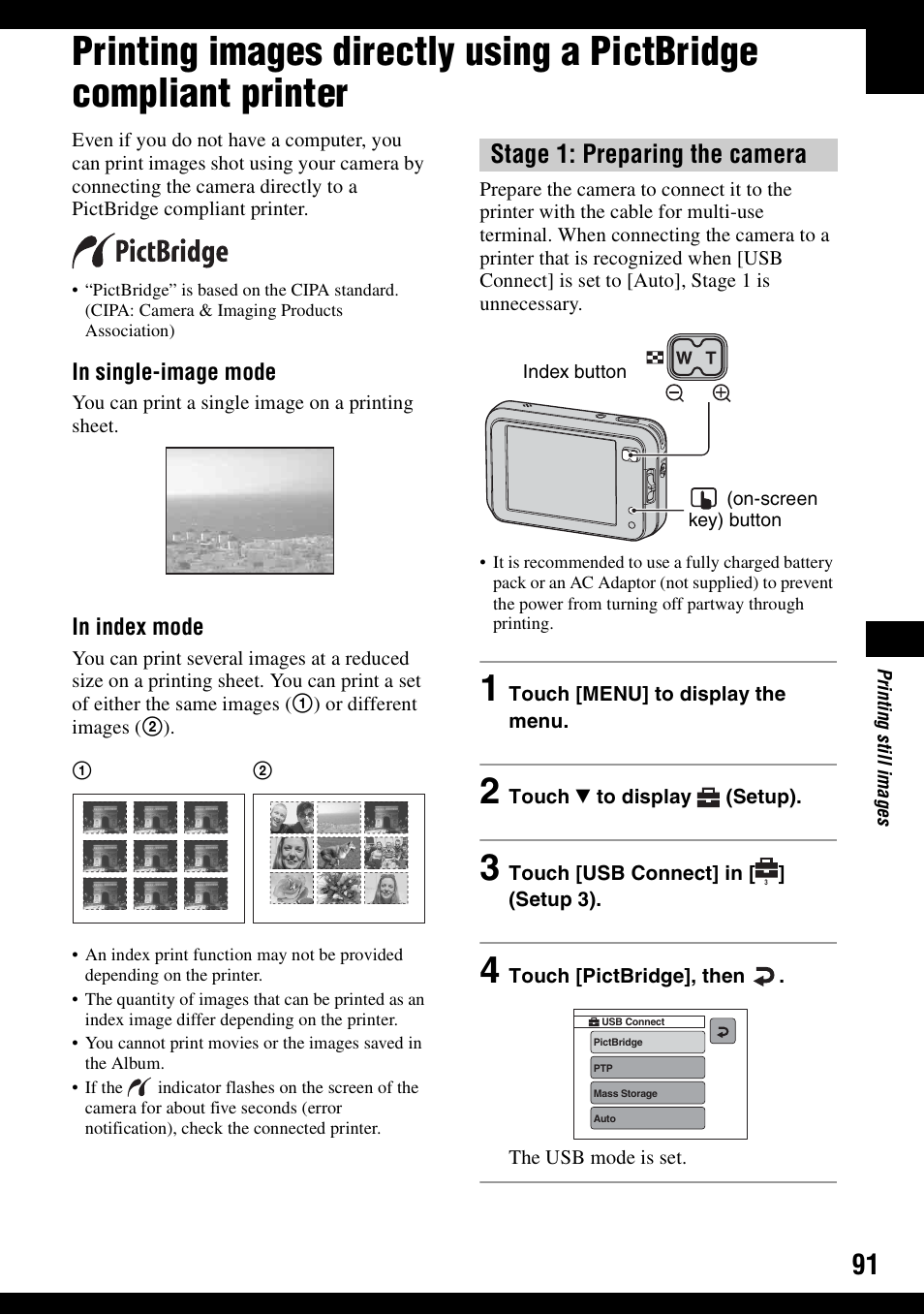 Nd 91), Stage 1: preparing the camera | Sony DSC-N1 User Manual | Page 91 / 132