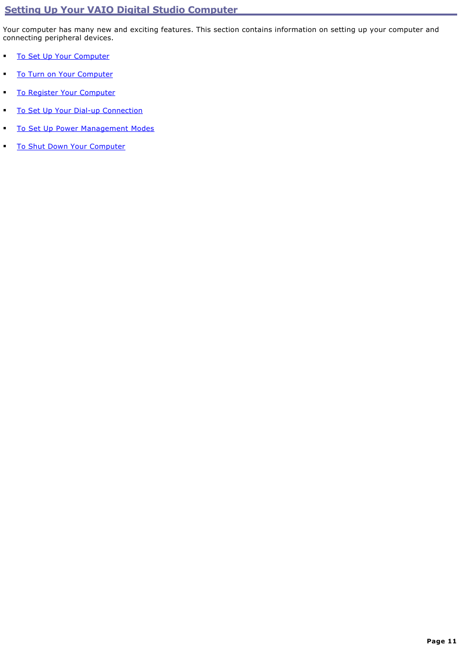 Setting up your vaio digital studio computer | Sony PCV-RX742 User Manual | Page 11 / 80