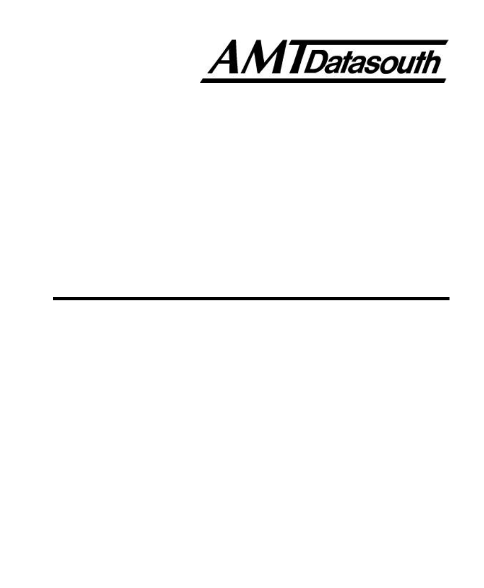 AMT Datasouth 6000 User Manual | 82 pages