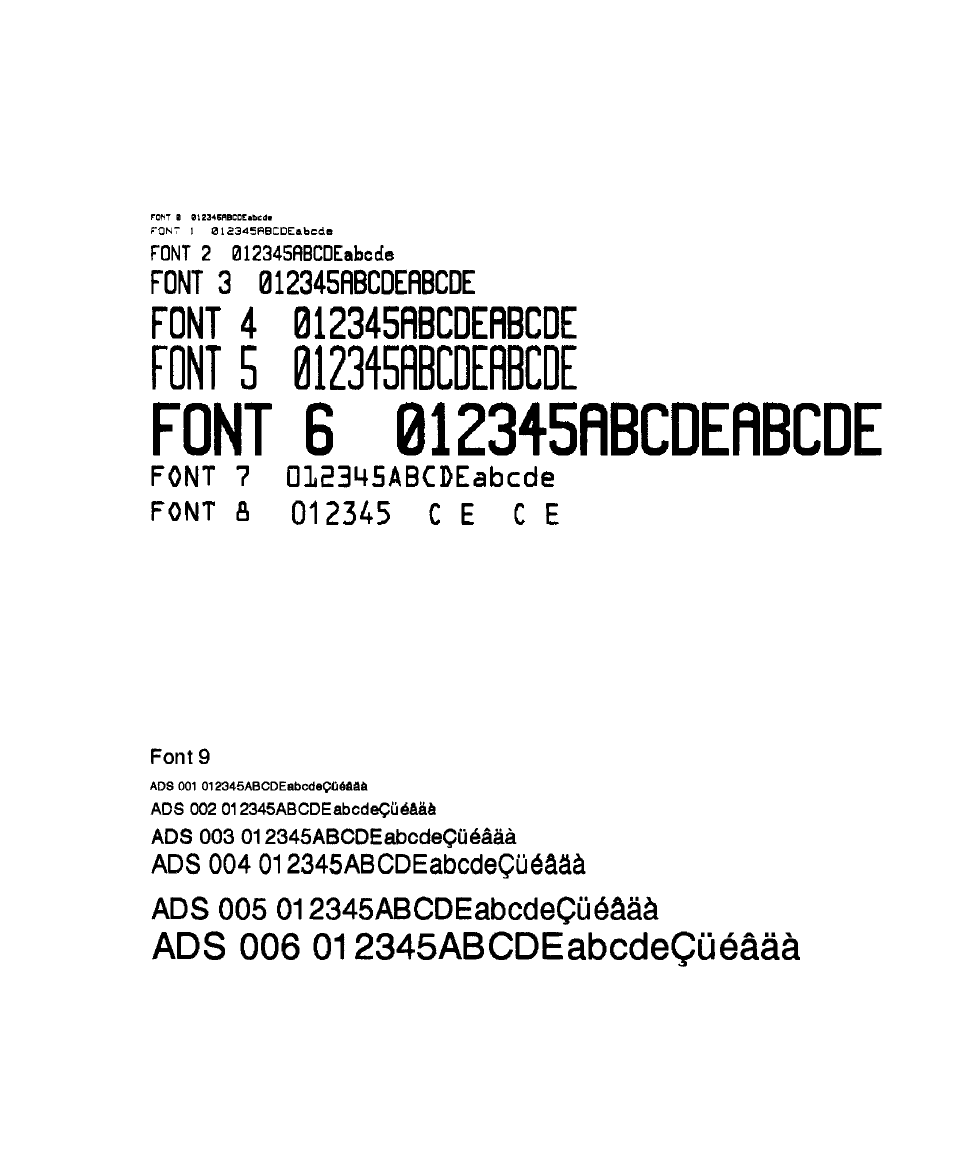 Appendix e: fonts and bar codes for ppla, Internal fonts | AMT Datasouth 6000 User Manual | Page 78 / 82