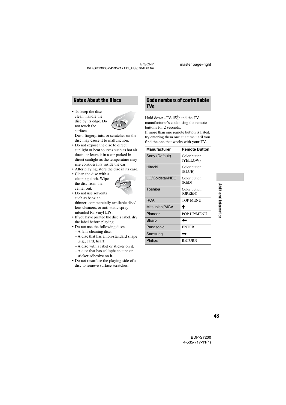 Sony BDP-S7200 User Manual | Page 43 / 48