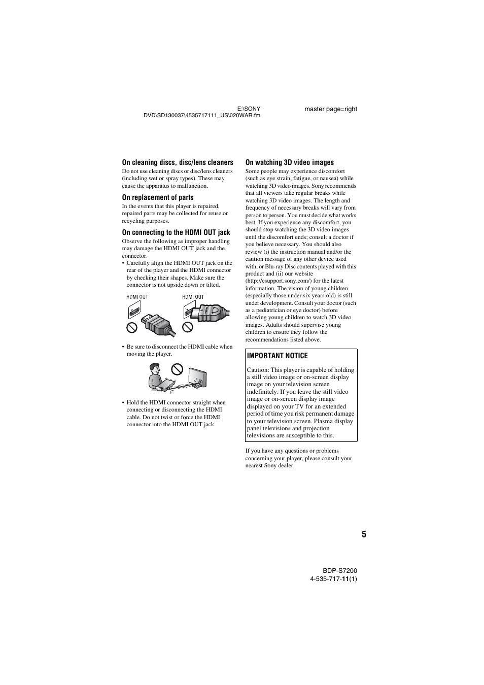 Sony BDP-S7200 User Manual | Page 5 / 48