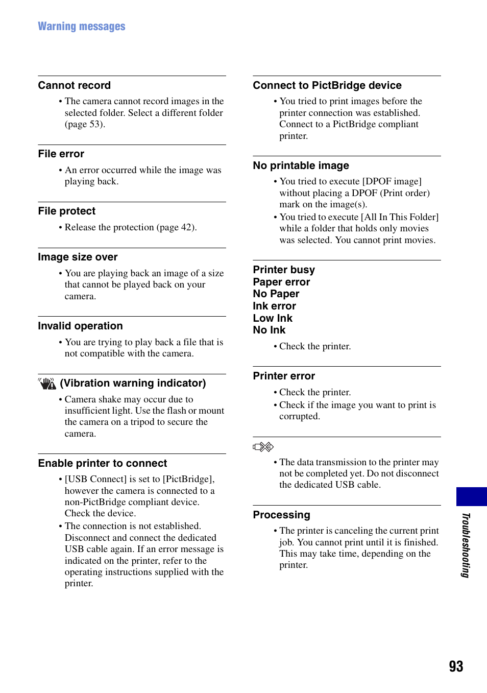 Sony DSC-S730 User Manual | Page 93 / 100