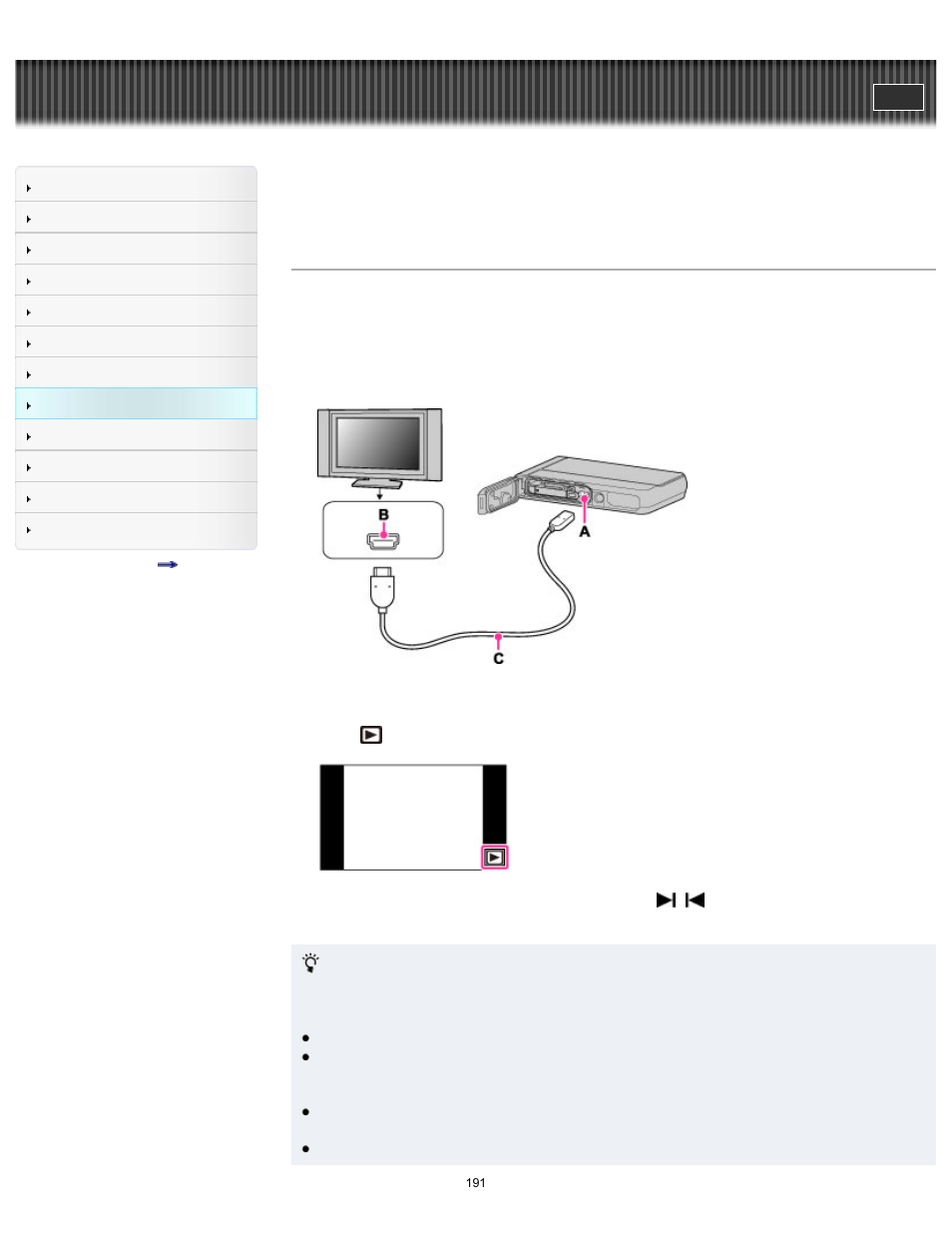 Cyber-shot user guide | Sony DSC-TX30 User Manual | Page 191 / 246