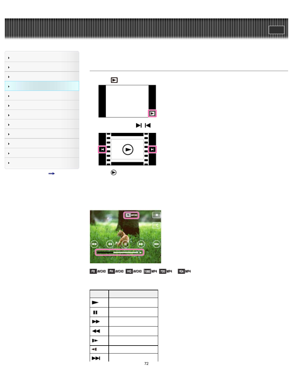 Viewing movies, Cyber-shot user guide | Sony DSC-TX30 User Manual | Page 72 / 246