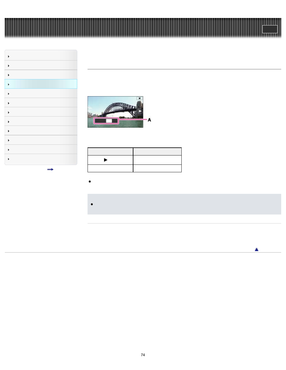 Scrolling the panoramic images for display, Cyber-shot user guide | Sony DSC-TX30 User Manual | Page 74 / 246